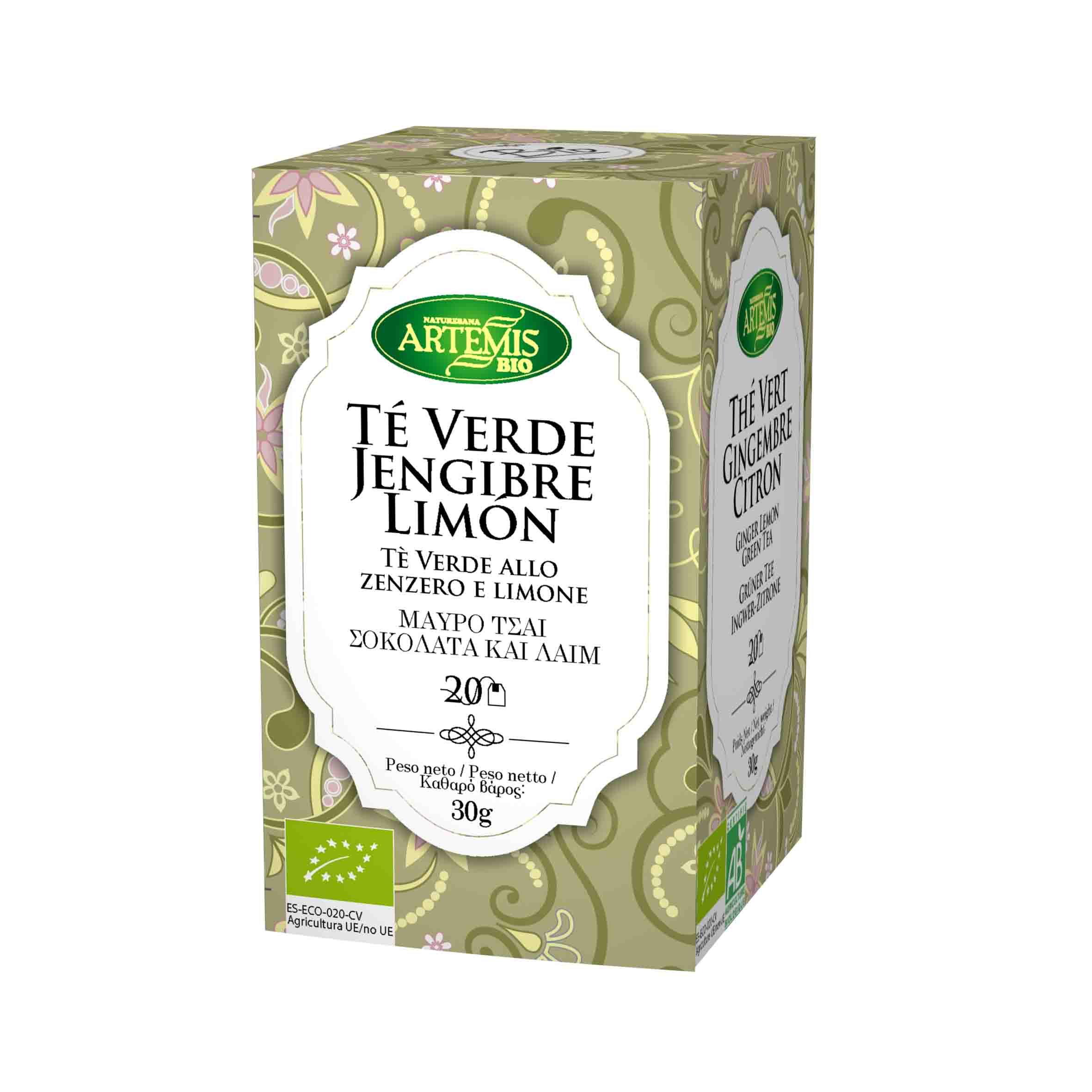 ARTEMIS - TE VERDE JENGIBRE LIMON 20filtros BIO