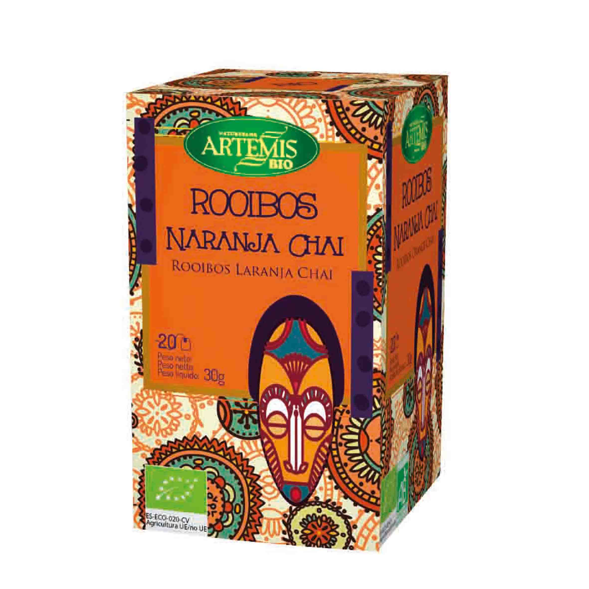 Rooibos naranja chai sin teína 20 filtros Artemis | ecológico