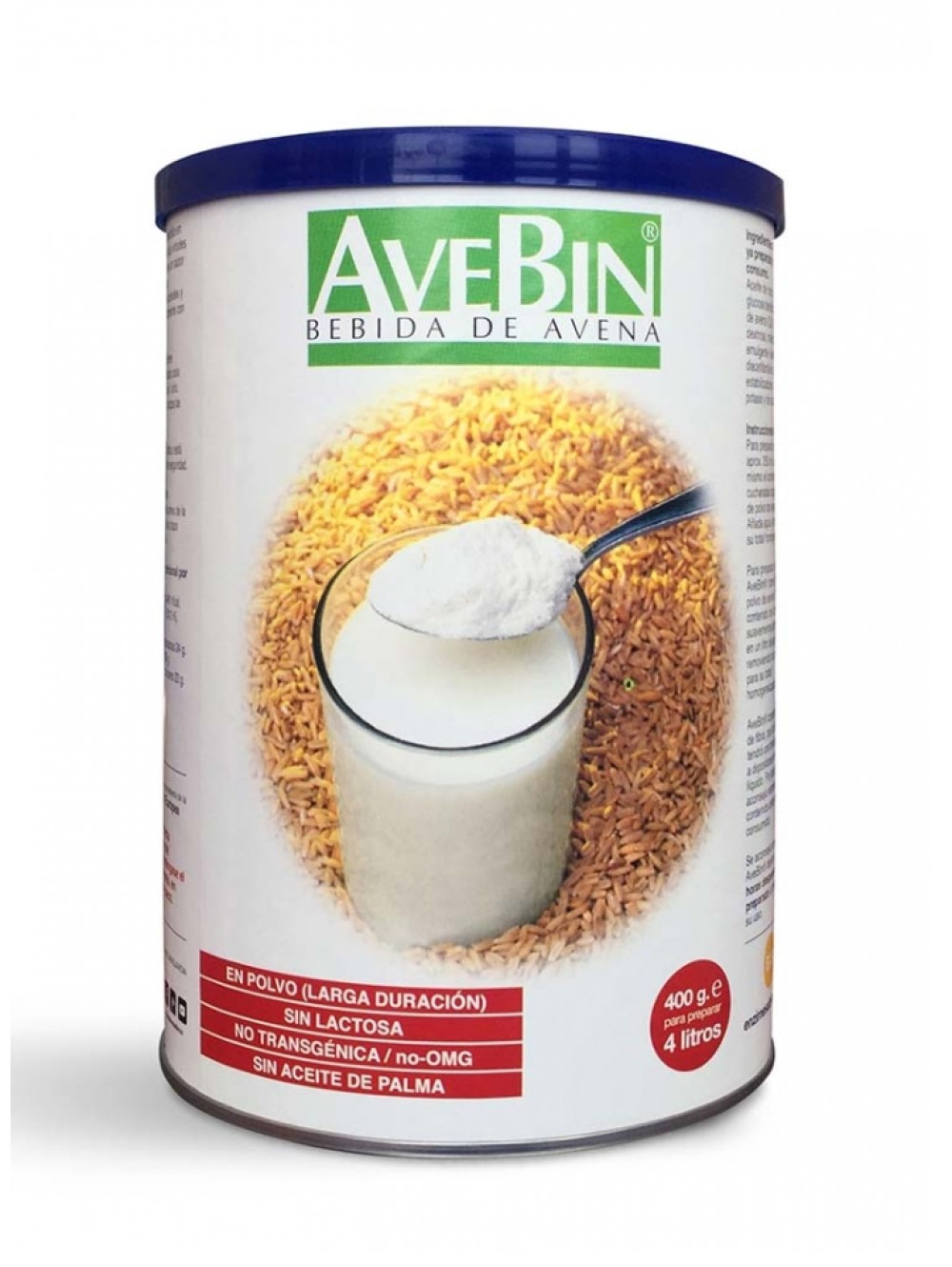 Bebida de avena en polvo sin lactosa Avebin 400g