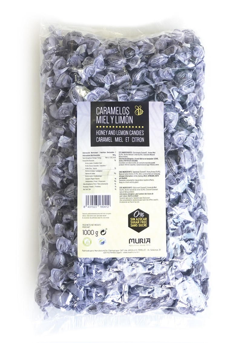 Caramelos de miel y limón sin azúcar 1Kg Muria