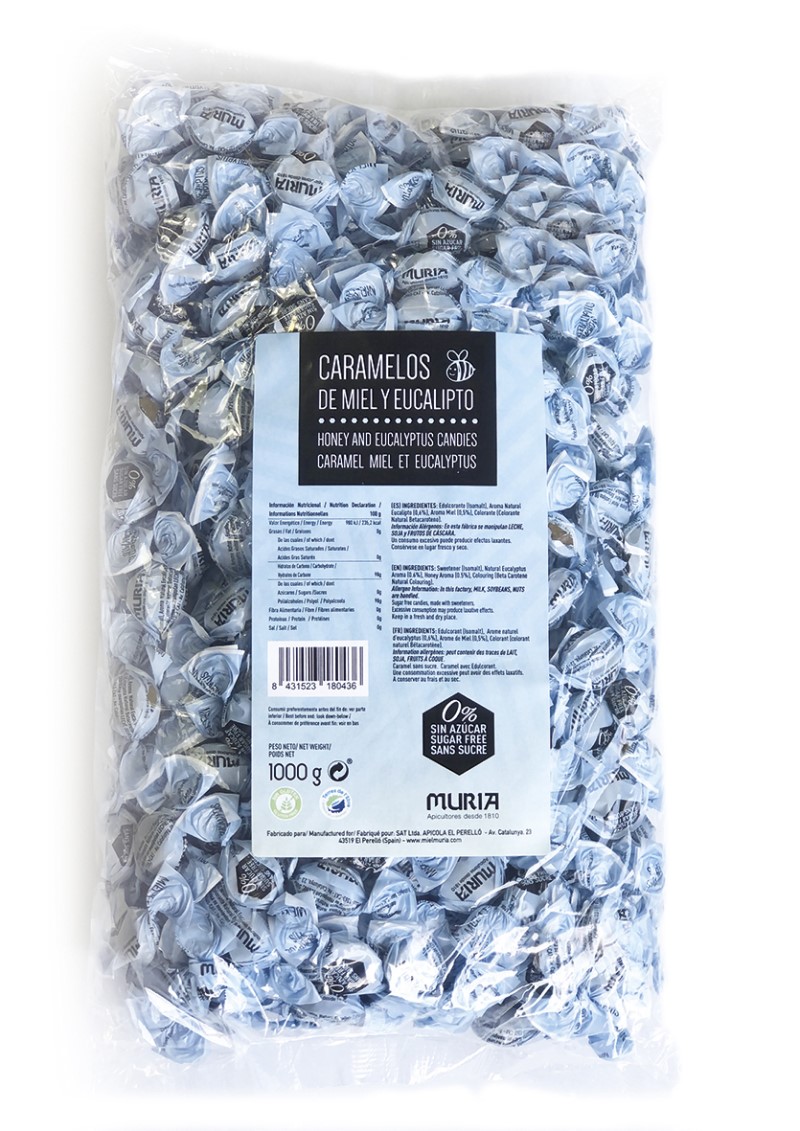 MURIA - CARAMELOS DE MIEL Y EUCALIPTO SIN AZUCAR 1kg