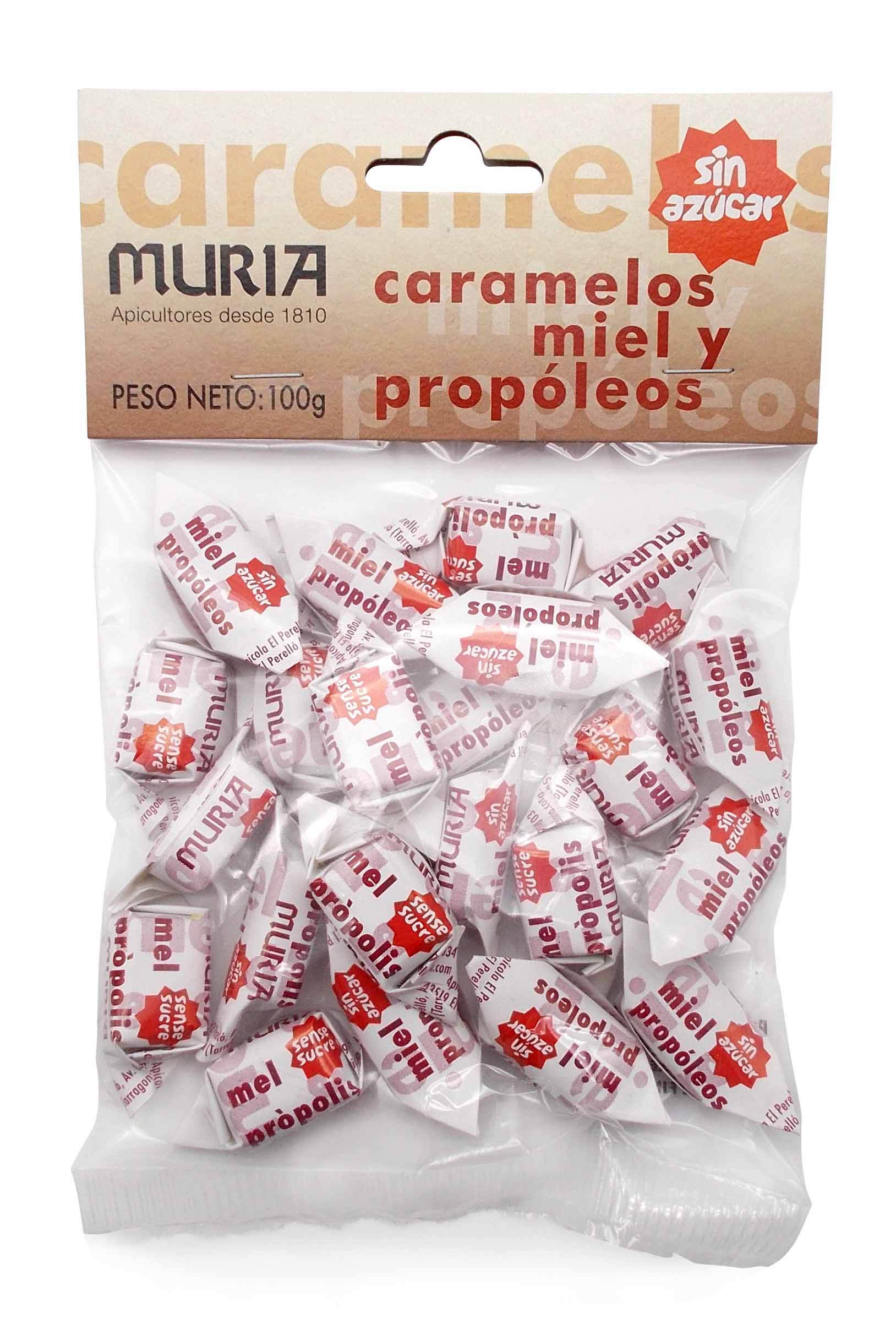MURIA - CARAMELOS SIN AZUCAR MIEL Y PROPOLEO 100g