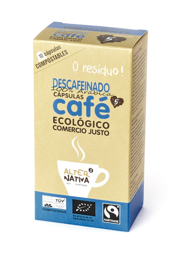 Café descafeinado 10 cápsulas TUV BIO Alternativa3