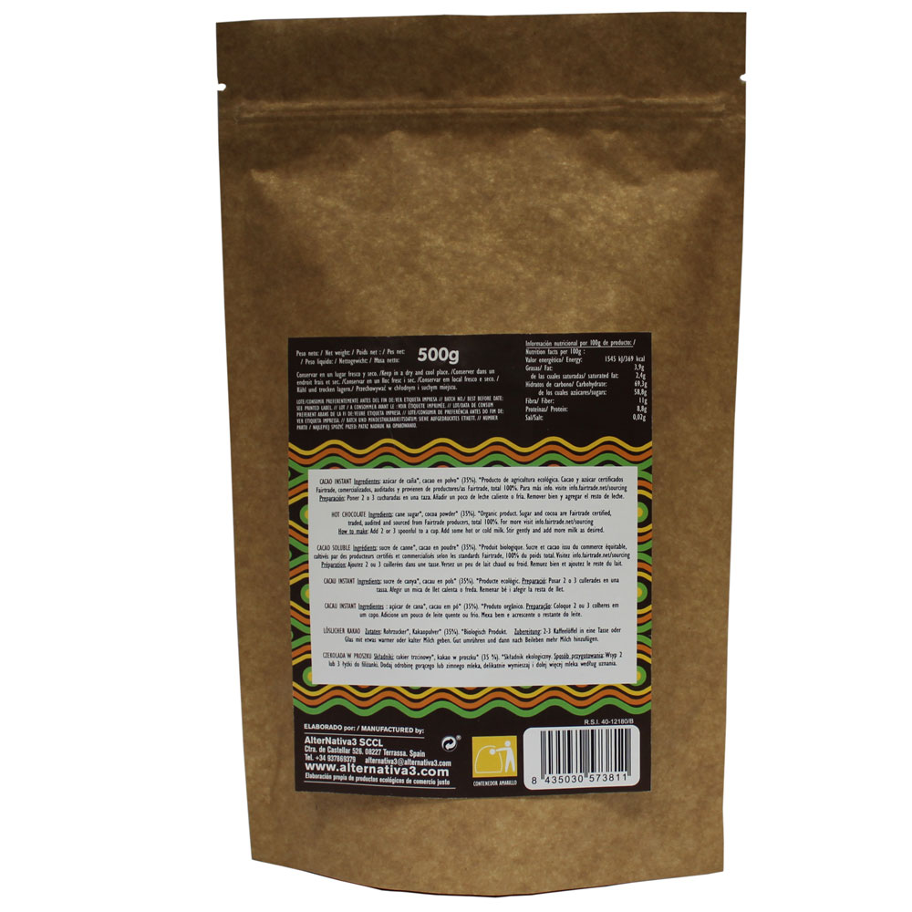 Cacao Instantáneo Alternativa3 500g | ecológico | sin gluten | Vegano 2