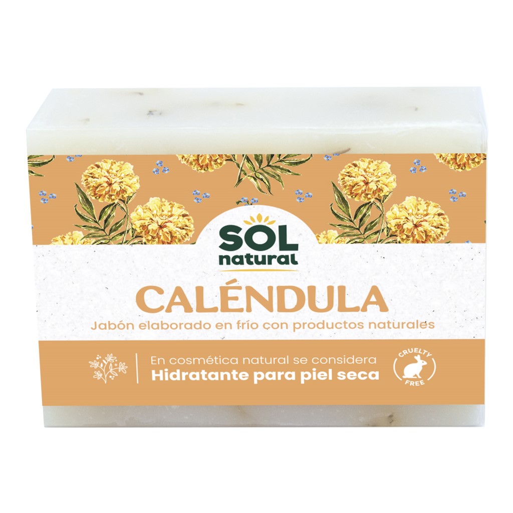 Jabón con Caléndula Sol Natural 100g | Hidratante para piel seca