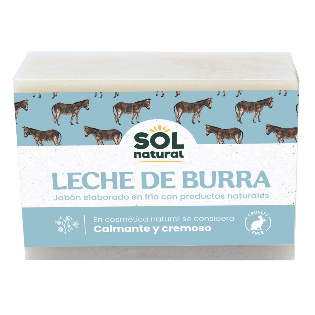 Jabón con Leche de Burra Sol Natural 100g | Calmante y Cremoso
