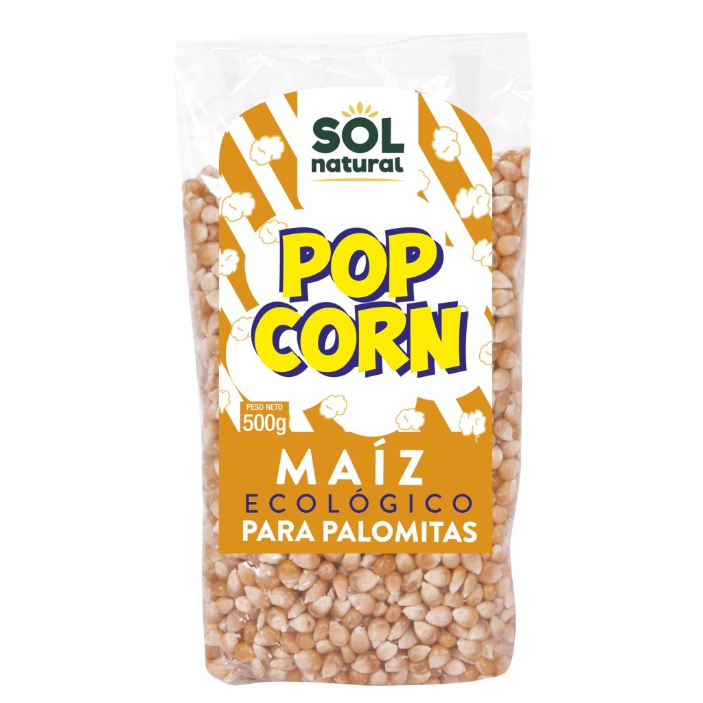 Maíz para Palomitas Ecológico Sol Natural 500g   Pop Corn Bio Crujiente y Natural