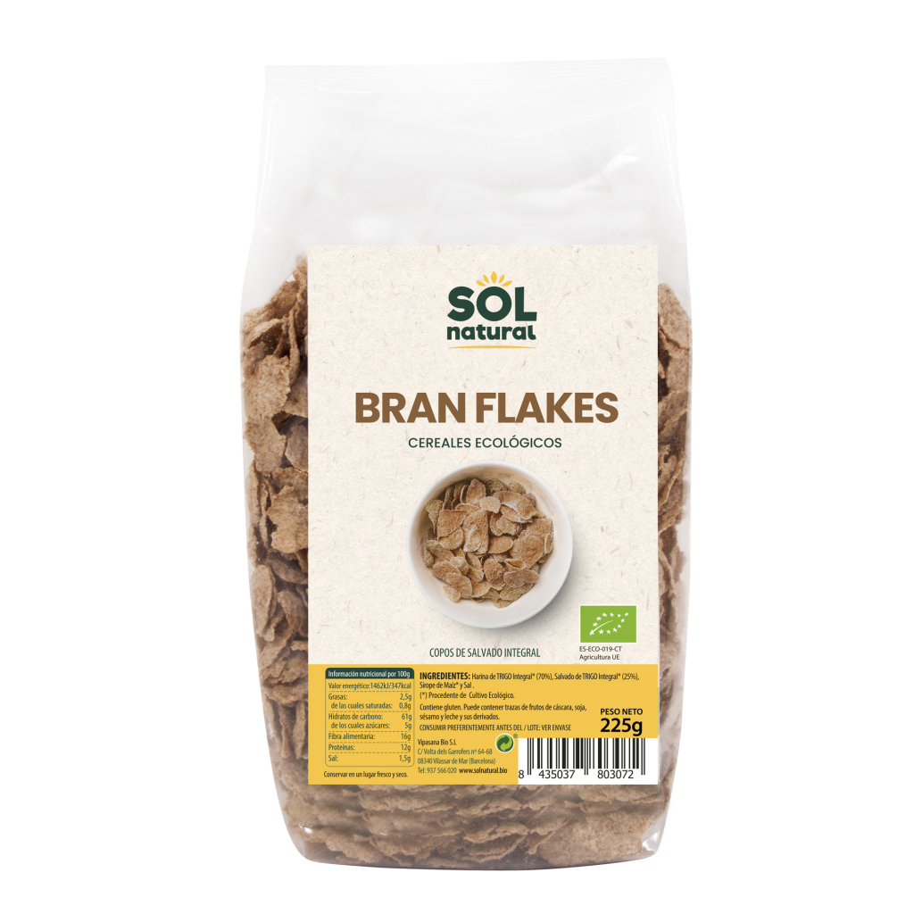 Bran flakes con salvado ecológico 225g Sol natural
