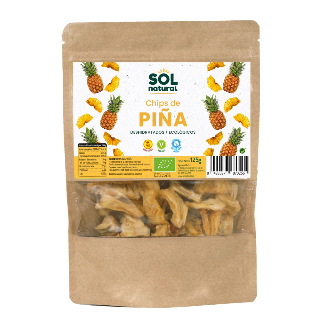 Chips de piña deshidratados Sol Natural 125g | ecológico