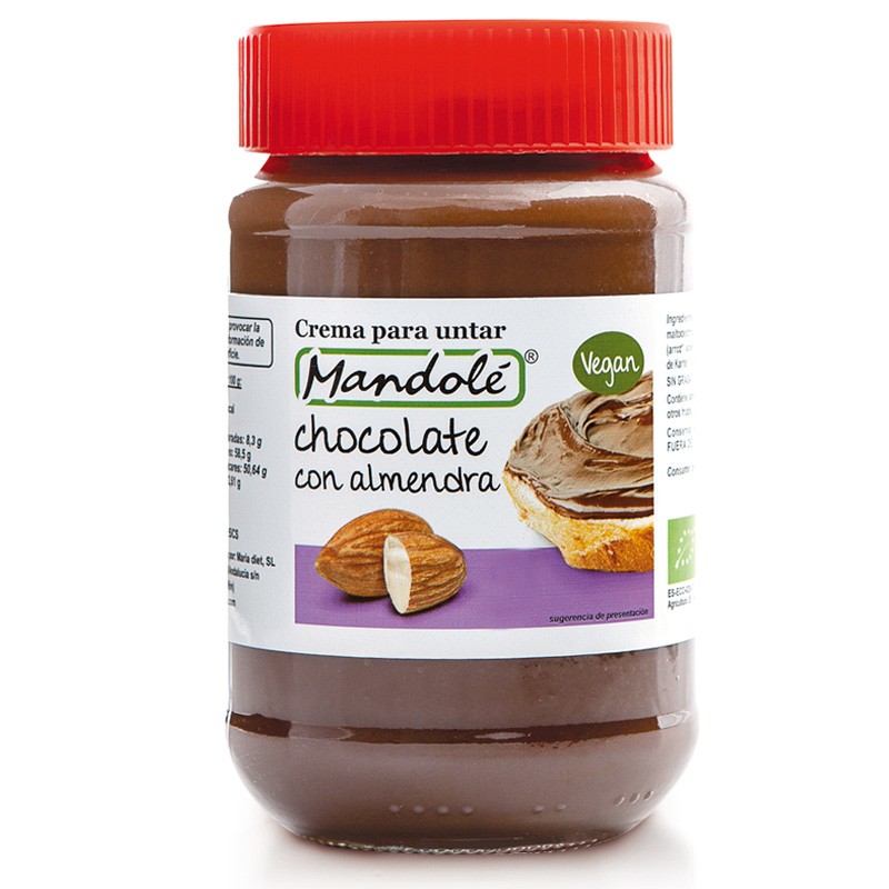MANDOLE - CREMA DE CHOCOLATE CON ALMENDRA 375g BIO (ENCARGO)