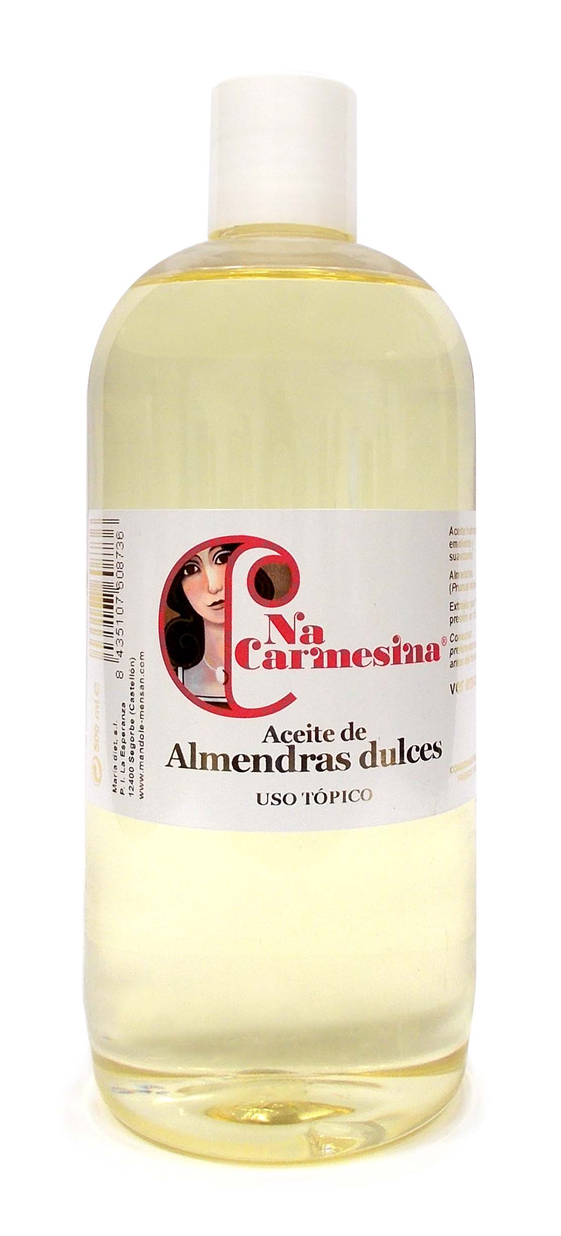 Aceite de almendras dulces 500ml de uso tópico Na Carmesina