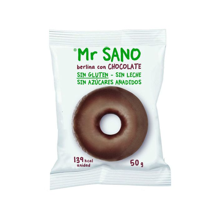 Berlina (Donut) de chocolate 50g Sin azúcar Mr Sano
