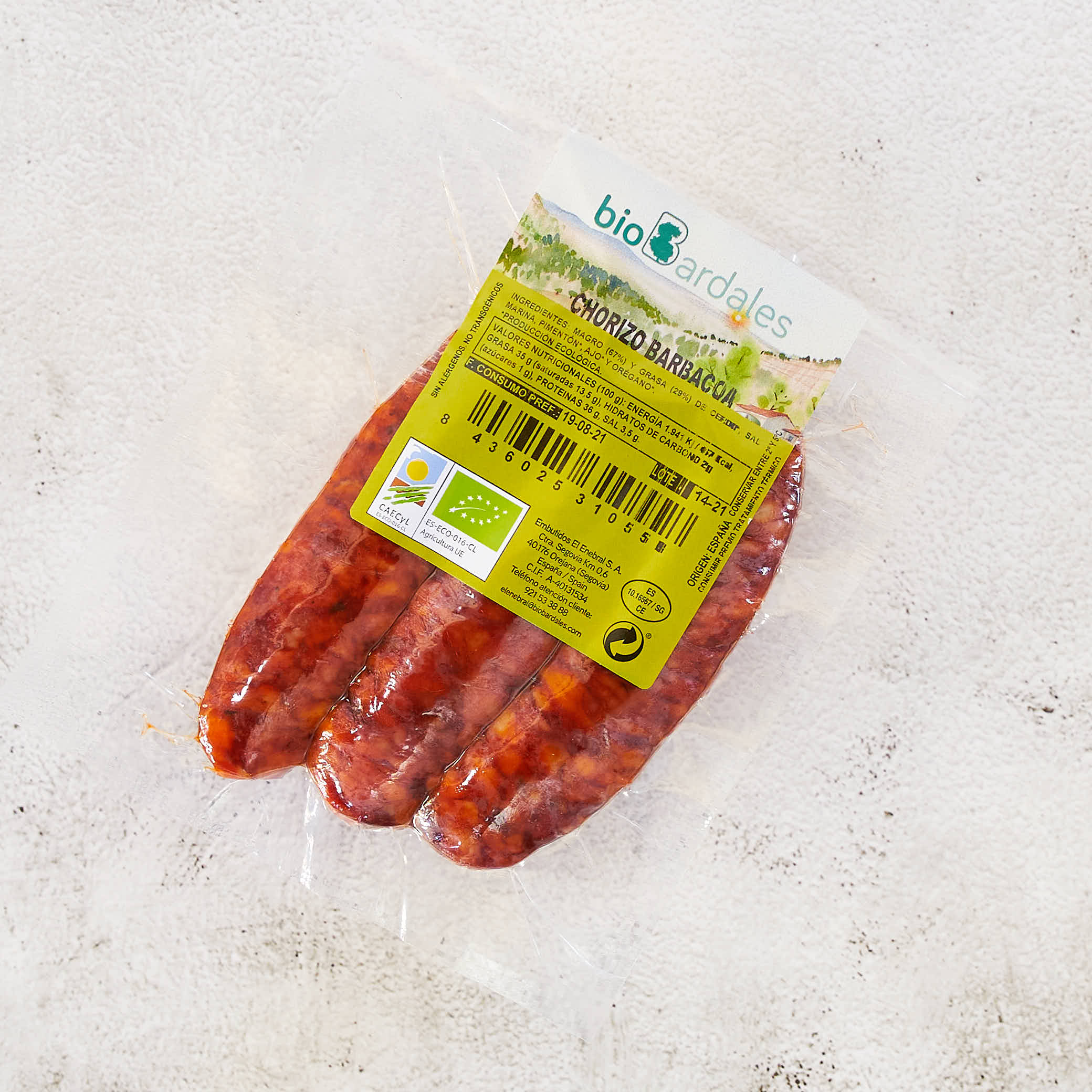 Chorizo barbacoa Biobardales 320g | ecológico