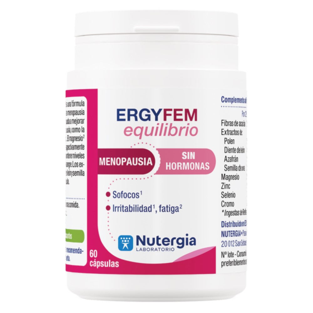 Ergyfem Equilibrio Nutergia 60 cápsulas para la menopausia sin hormonas