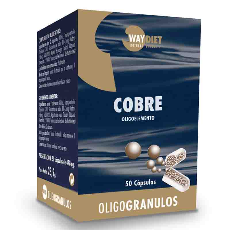 Cobre 478mg en oligránulos 50 caps Way Diet