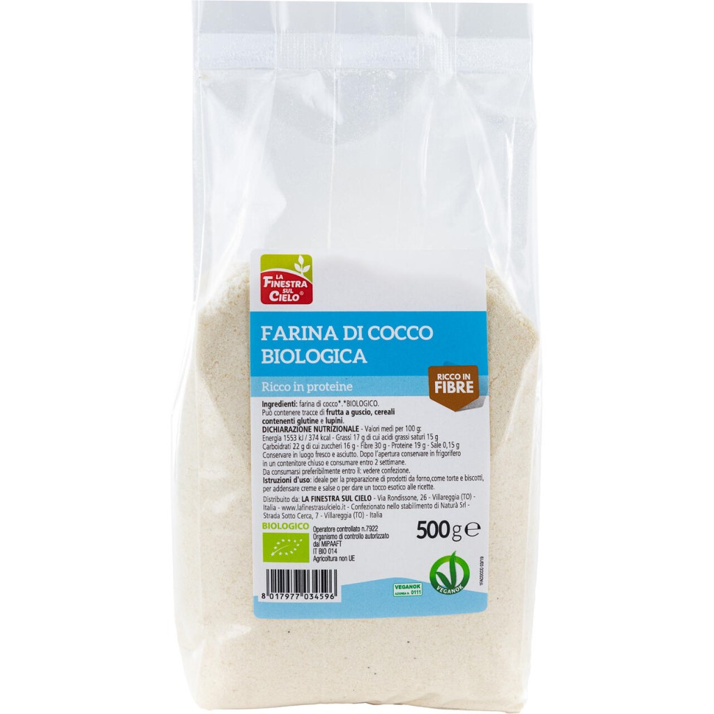 Harina Ecológica de Coco 500g Finestra Sul Cielo