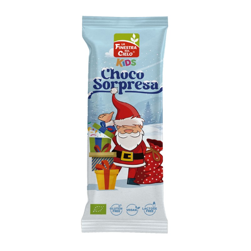 Santa choco sorpresa kids vegano 2x10g Finestra