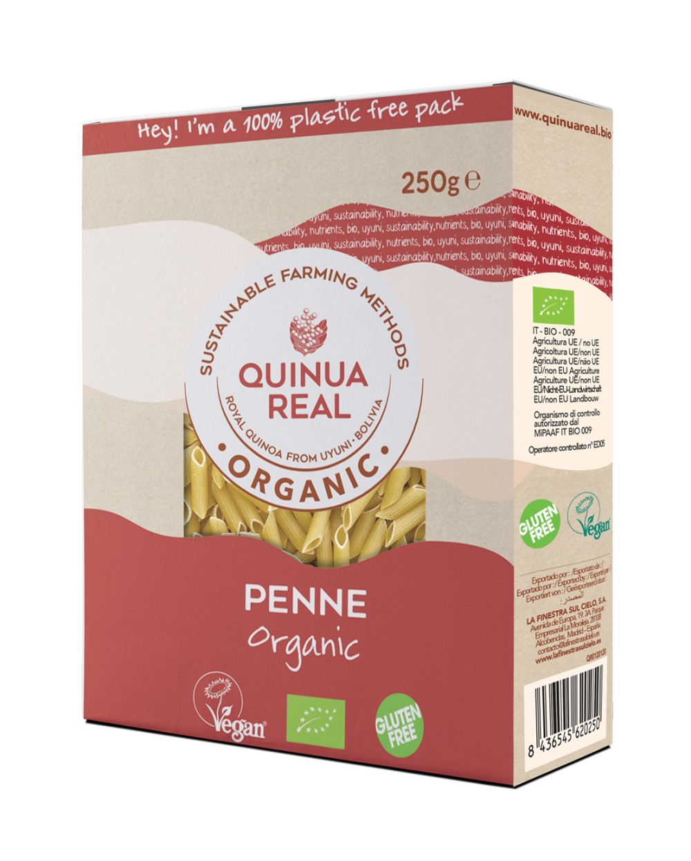 Macarrones de quinoa real y arroz Quinua Real 250g | Ecológico