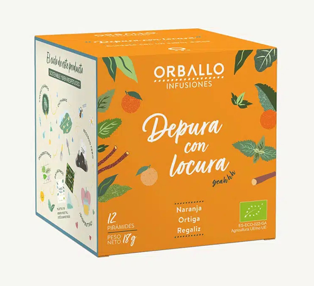 Infusión depura con locura 12 pirámides Orballo | ecológico