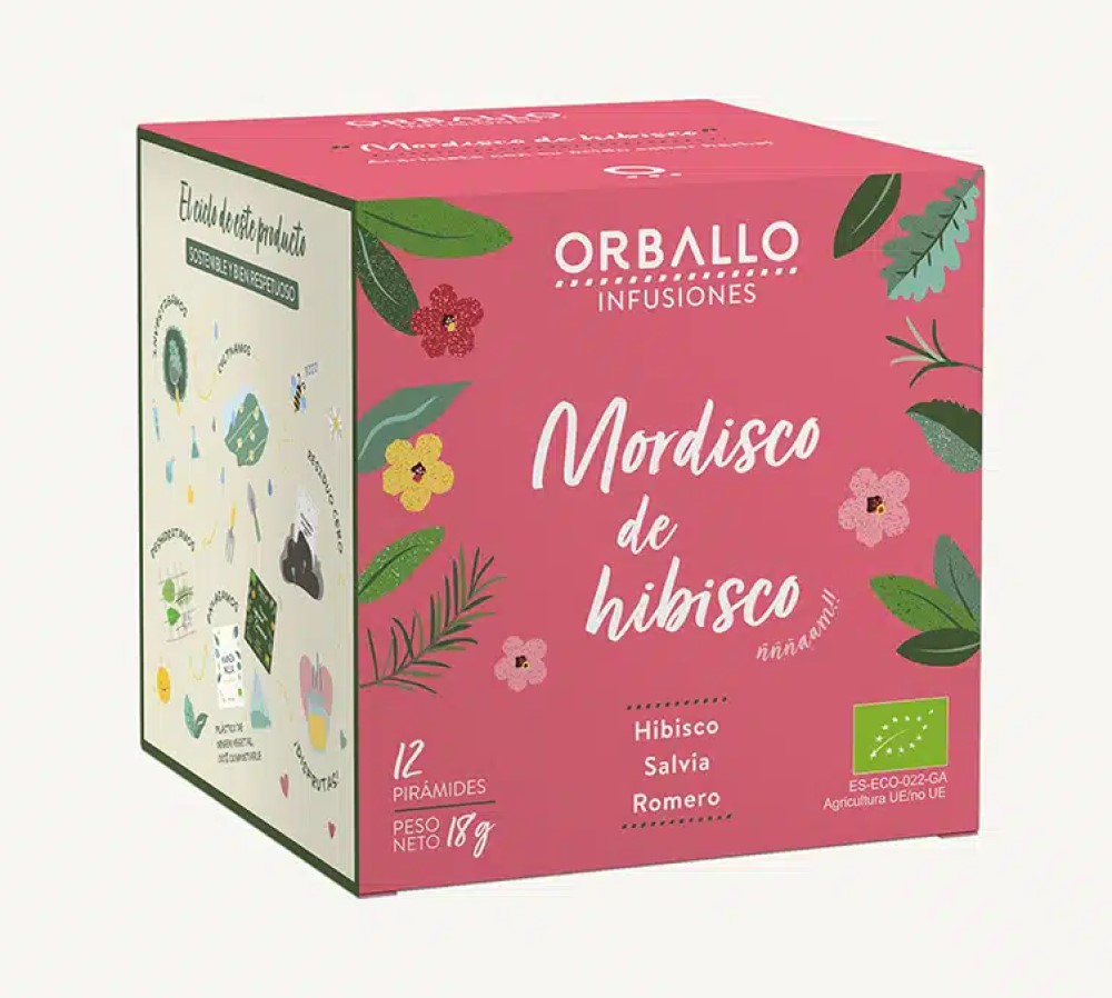 Infusión mordisco de hibisco 12 pirámides Orballo | ecológico