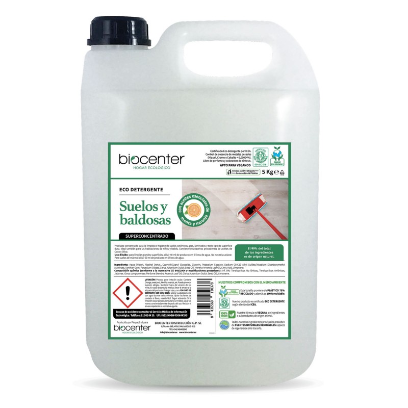 XXXXXXXBIOCENTER - DETERGENTE ECOLOGICO SUELOS Y BALDOSAS 5Kg