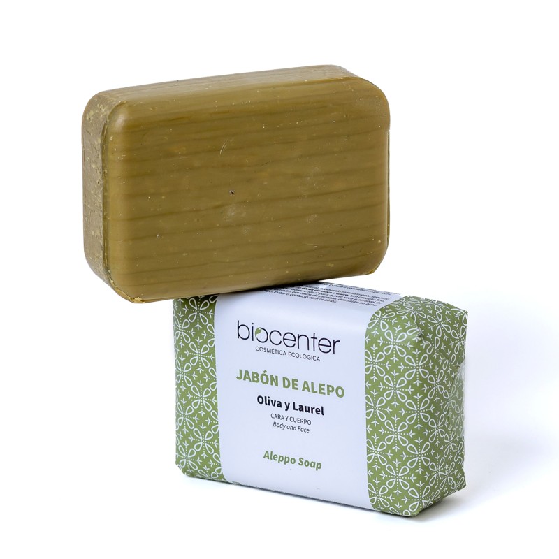Jabón de Alepo Biocenter Oliva y Laurel   100 g | Natural y Suave para Rostro y Cuerpo
