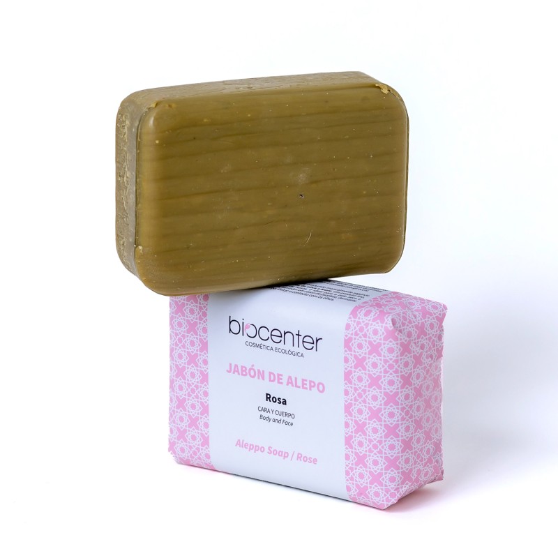 Jabón de Alepo Rosa Biocenter   100 g | Natural, Suave y Aromático para Piel Delicada