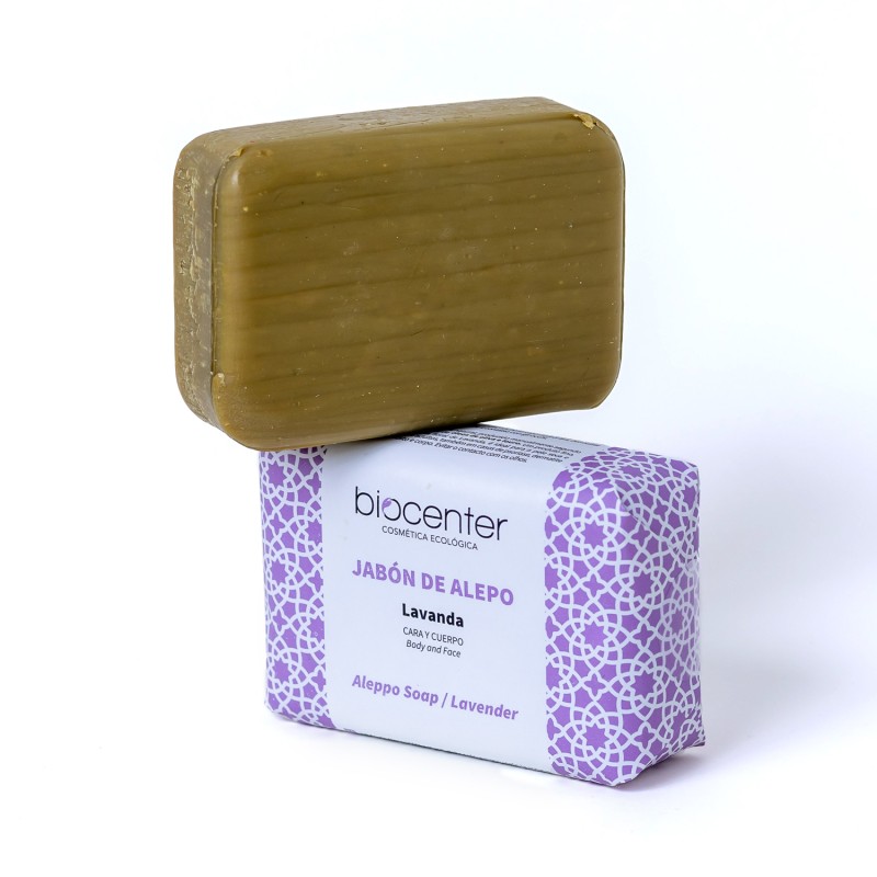 Jabón de Alepo Lavanda Biocenter   100 g | Natural, Relajante y Suave para Rostro y Cuerpo