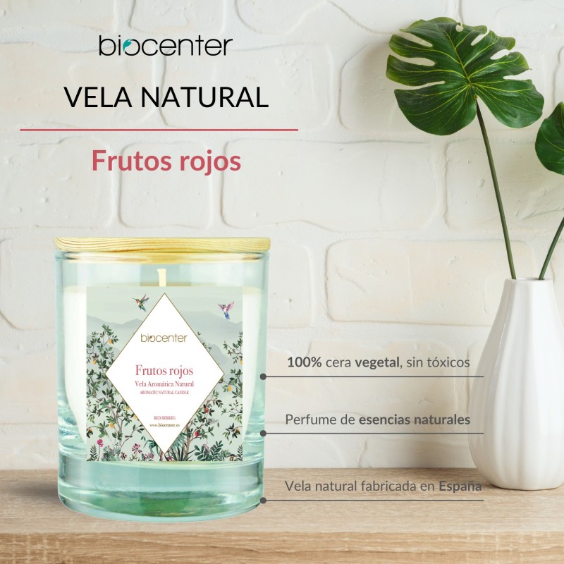 Vela 100% cera vegetal  aroma de Frutos Rojos Biocenter 3