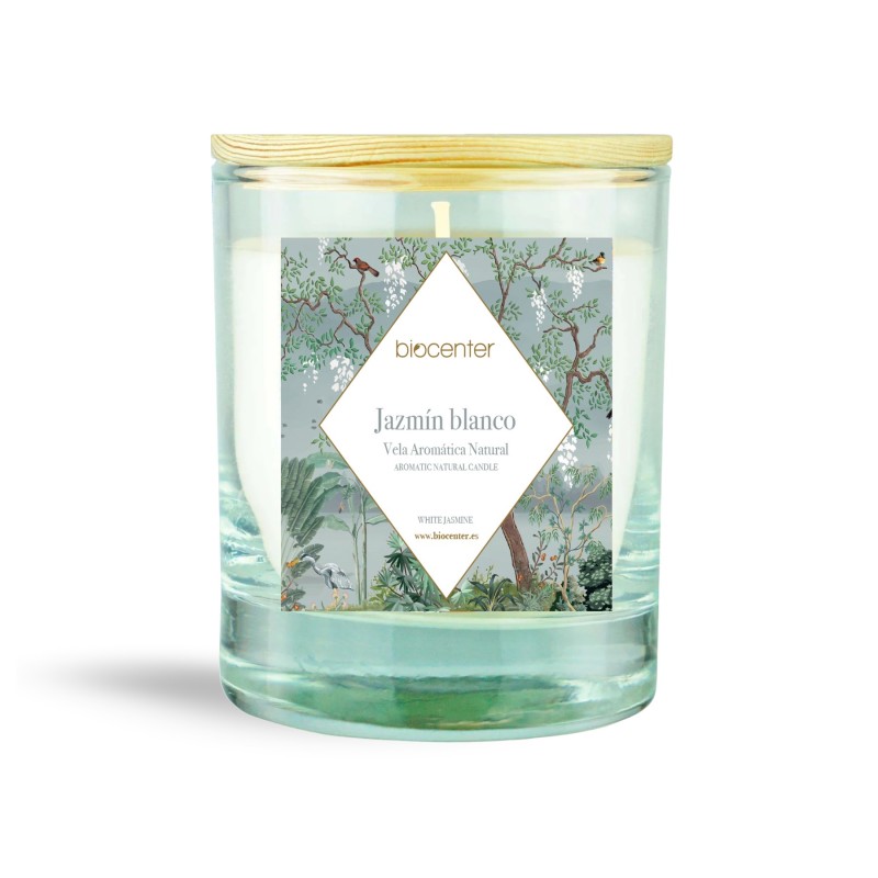 Vela 100% cera vegetal aroma Jazmín Blanco Biocenter