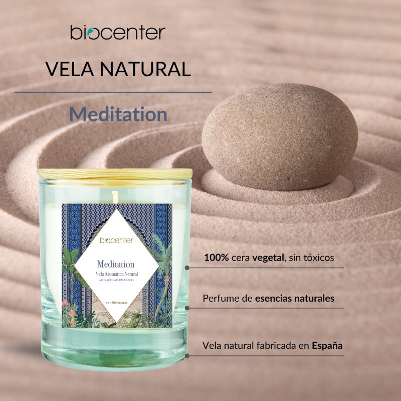 Vela 100% de cera vegetal aroma meditación Biocenter 3