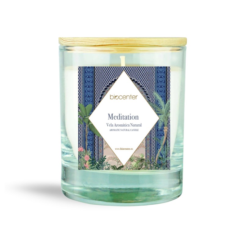 Vela 100% de cera vegetal aroma meditación Biocenter