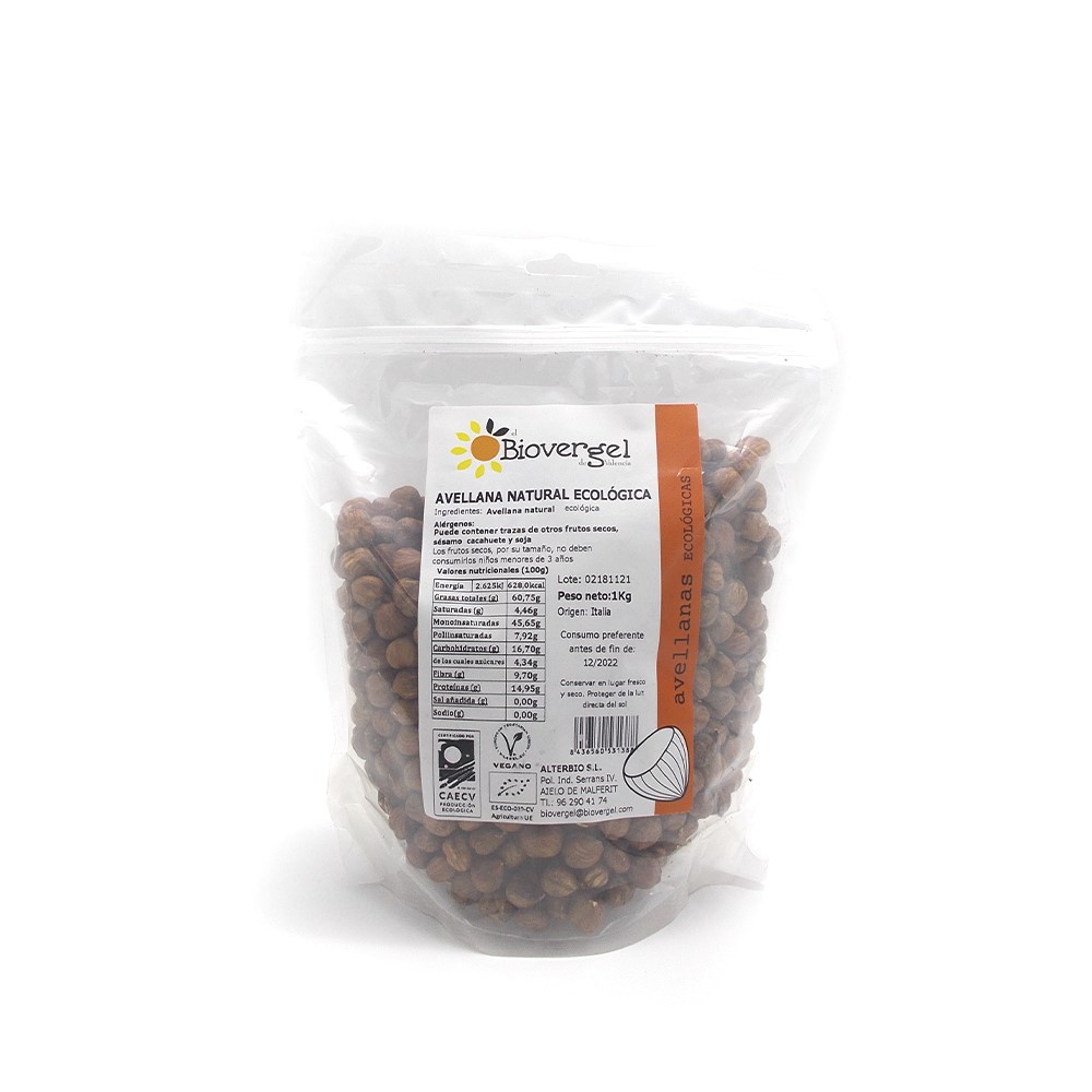 BIOVERGEL - GRANEL AVELLANA PELADA 1Kg BIO