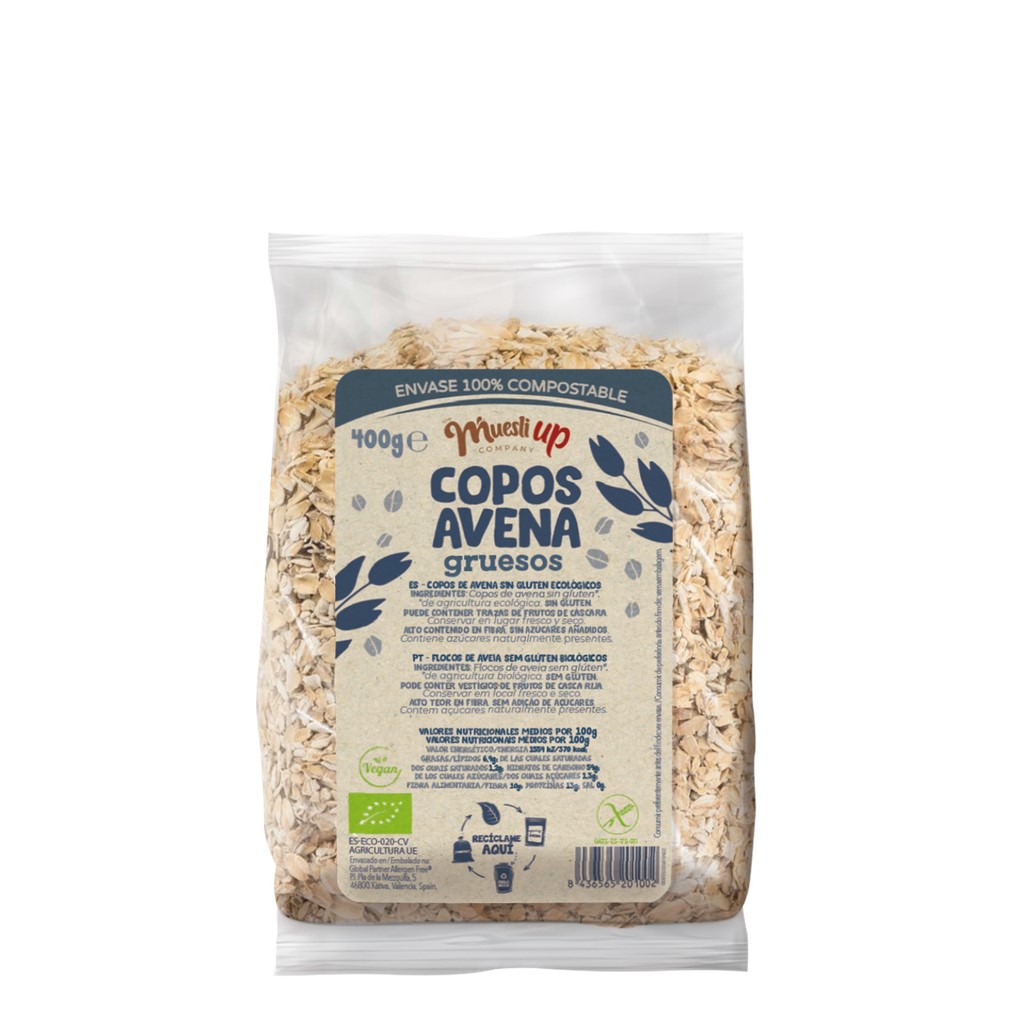 Copos de Avena Gruesos Sin Gluten Muesli Up 400g | Ecológico