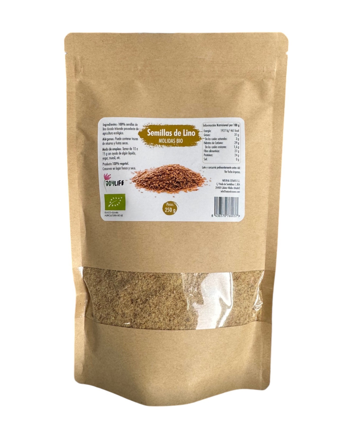 Semillas de lino dorado trituradas Joylife 250g |  ecológicas