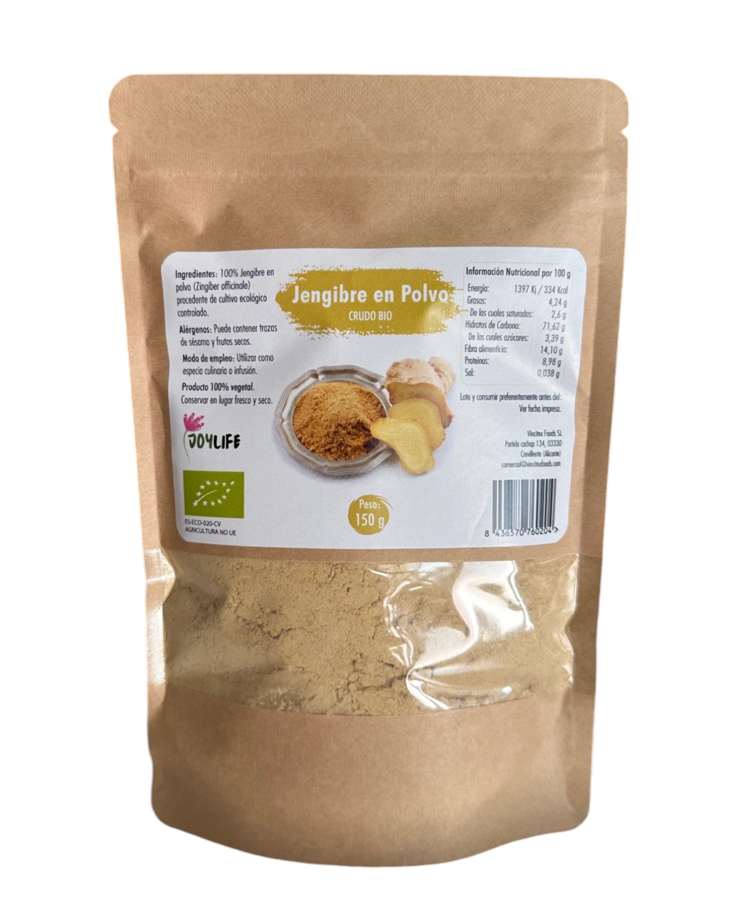 Jengibre en polvo Joylife 150g | ecológico
