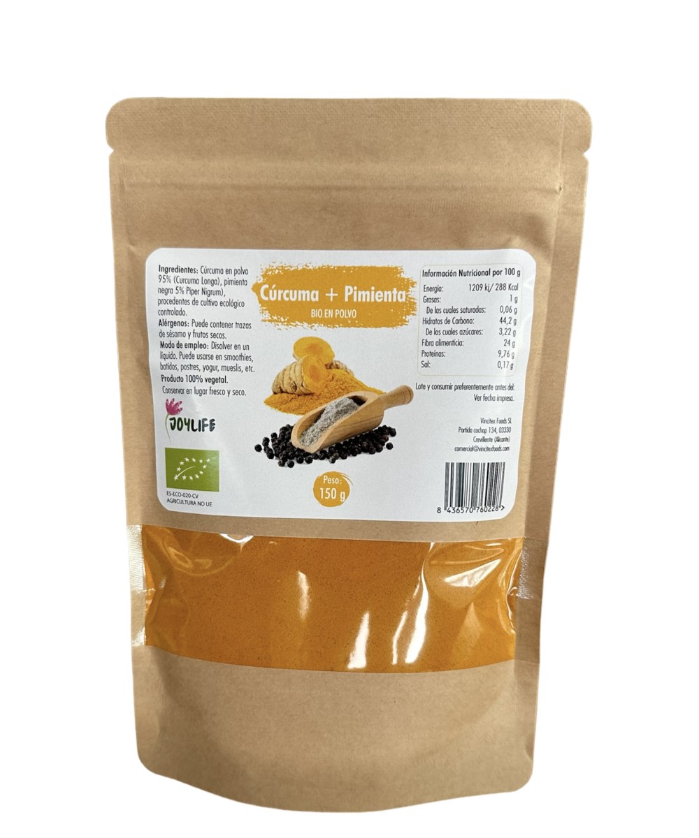 Cúrcuma y pimienta negra JoyLife 150g | ecológico