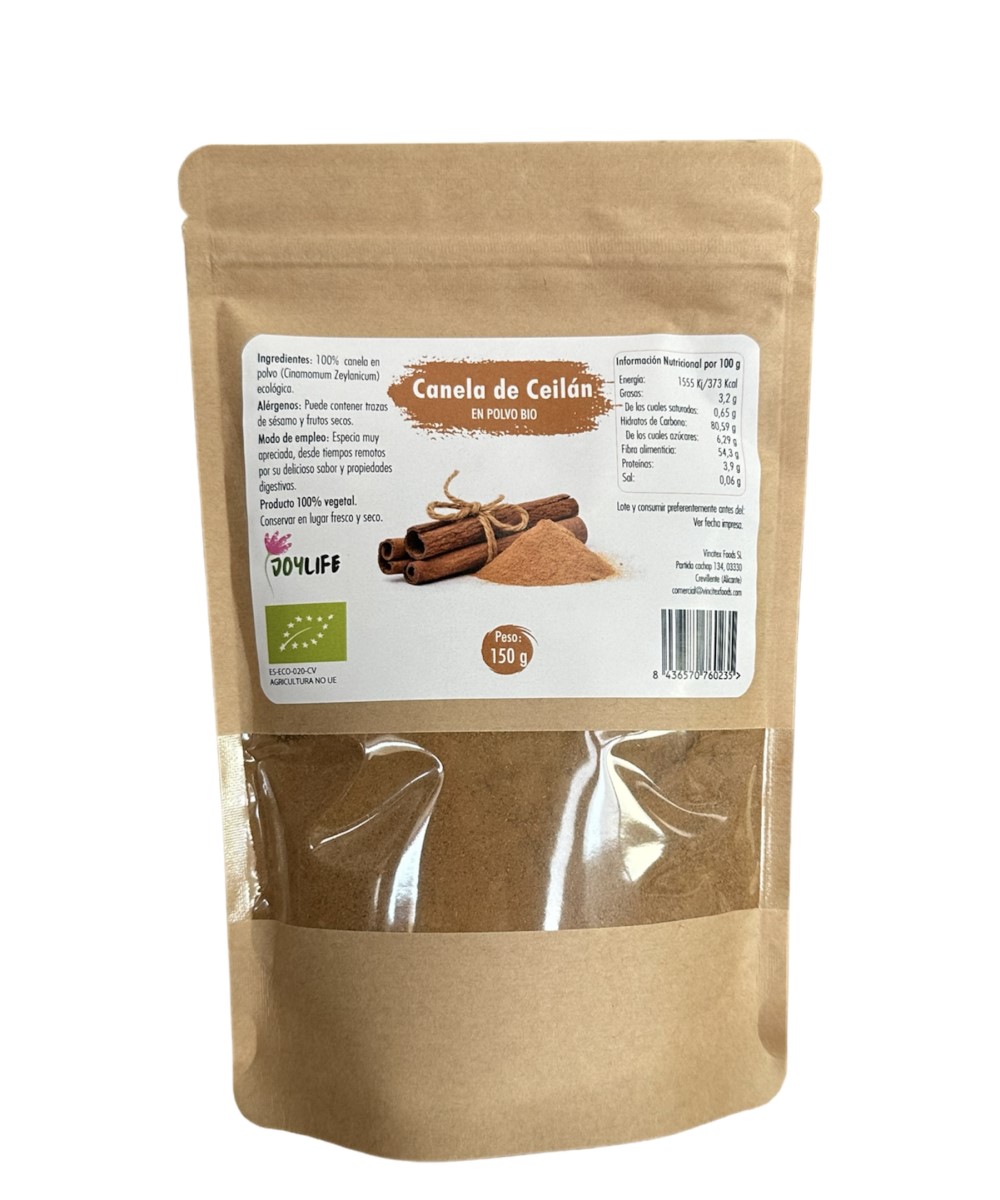 Canela de Ceylán en polvo JoyLife 150g | ecológico
