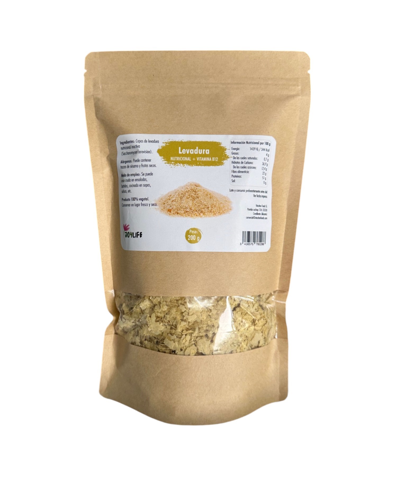 Levadura nutricional + B12 en escamas Joylife 200g