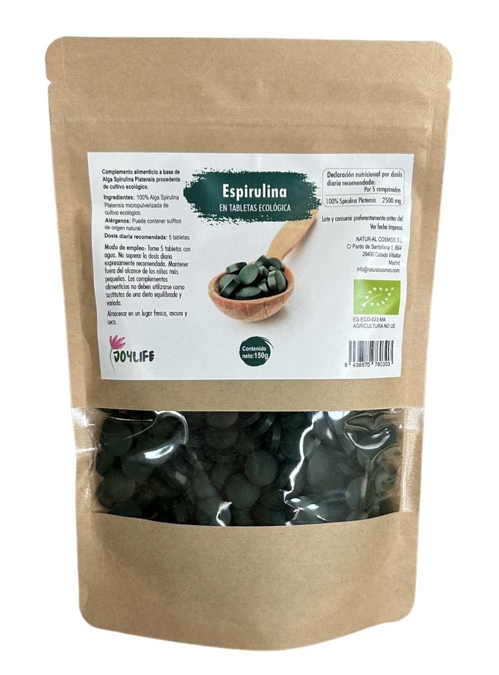 Espirulina JoyLife 300 tabletas | ecológico