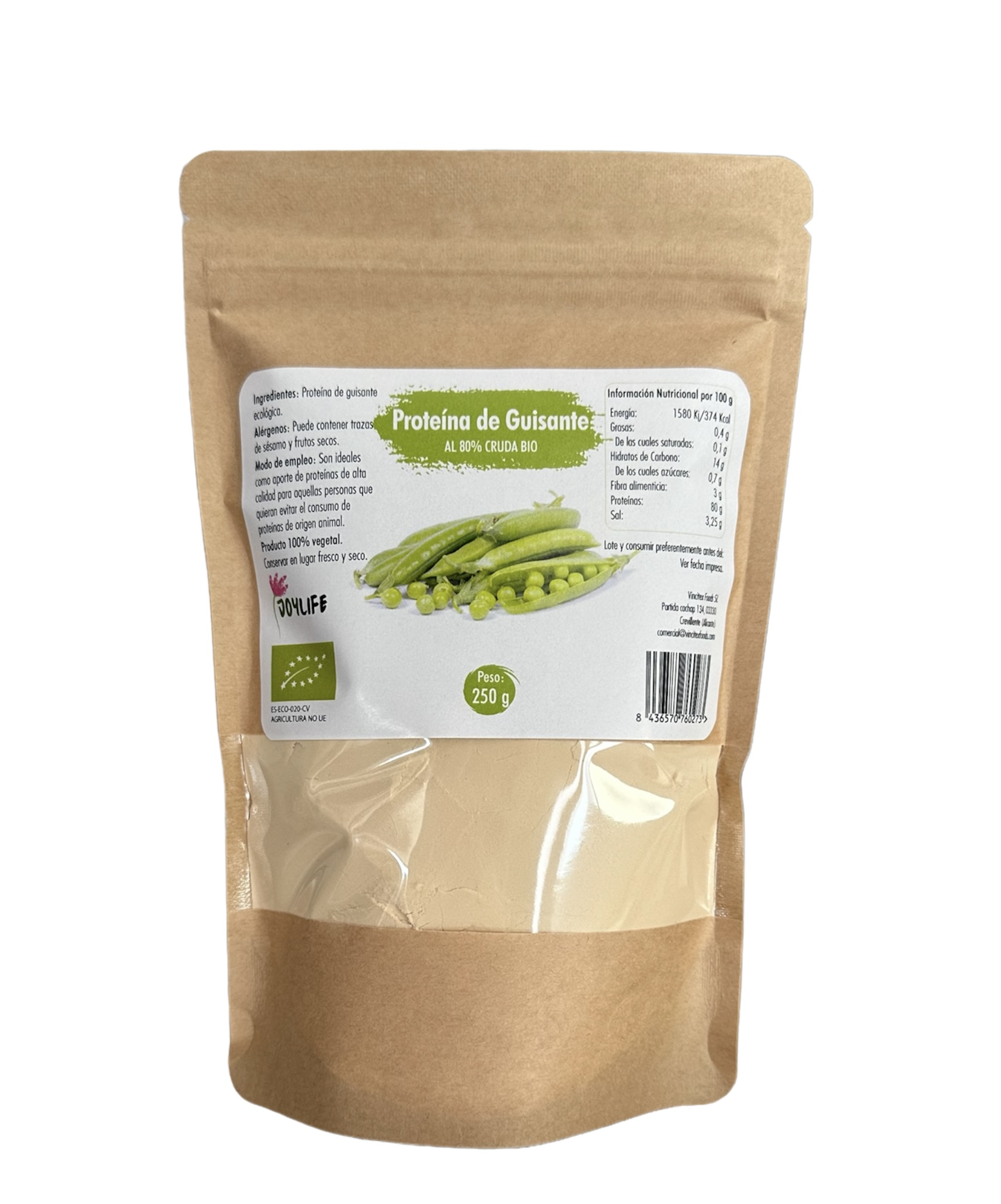 Proteína de guisante JoyLife 250g | Ecológico