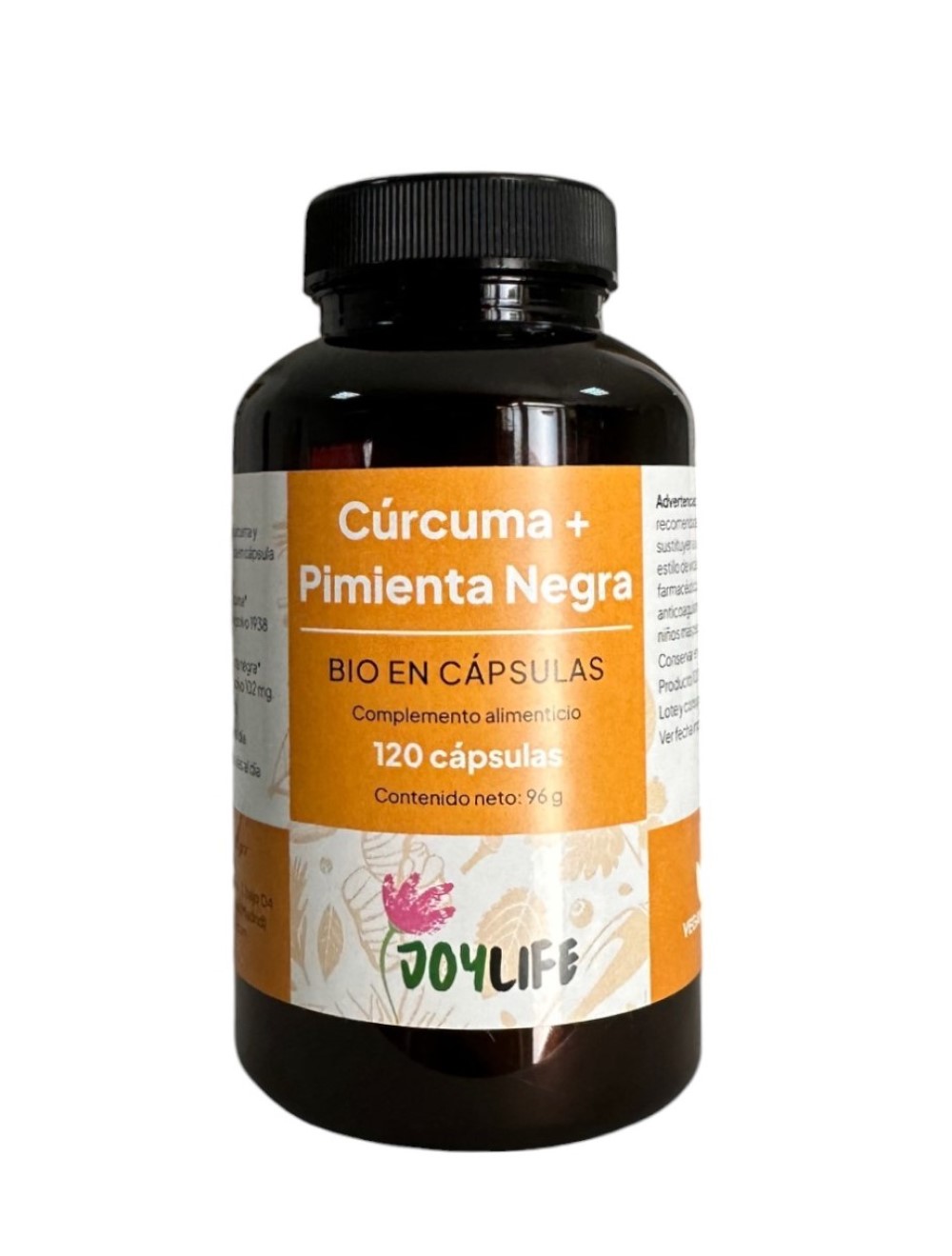 Cúrcuma y pimienta Joylife 120 cápsulas | ecológico