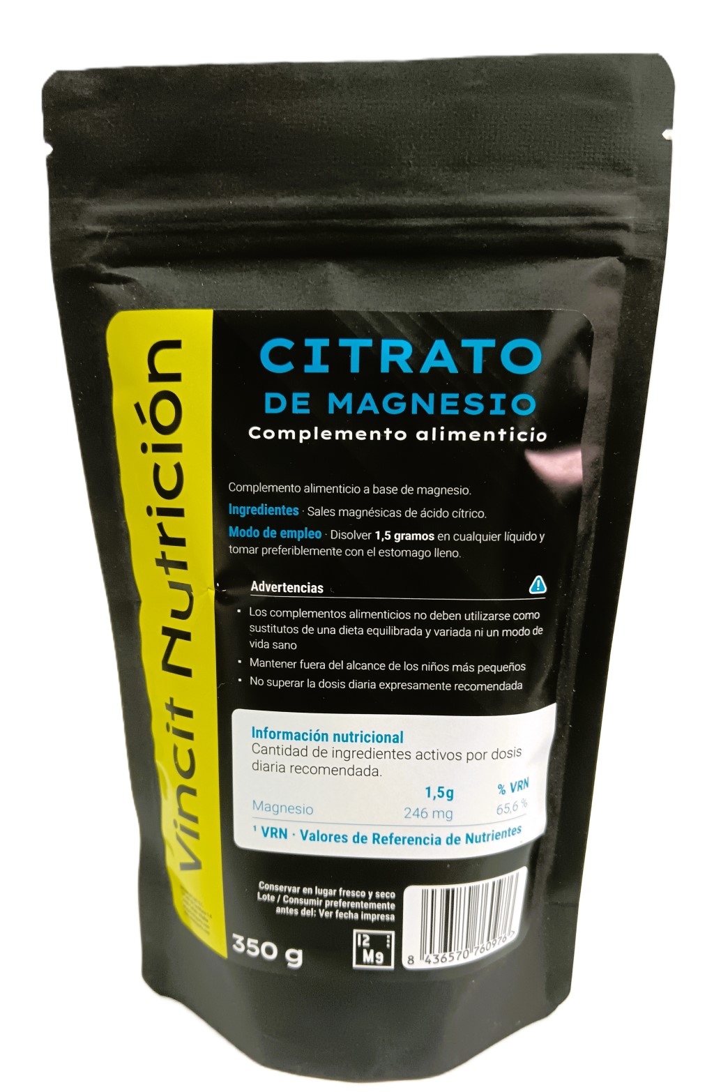 VINCIT - CITRATO DE MAGNESIO EN POLVO 350g