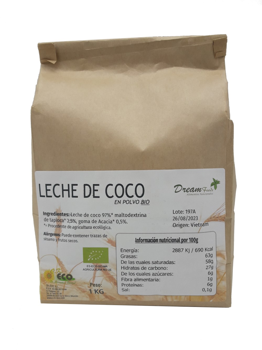 Leche Pura De Coco En Polvo Organica Deshidratado 500 Gramos - Luna Nueva  Tienda Naturista