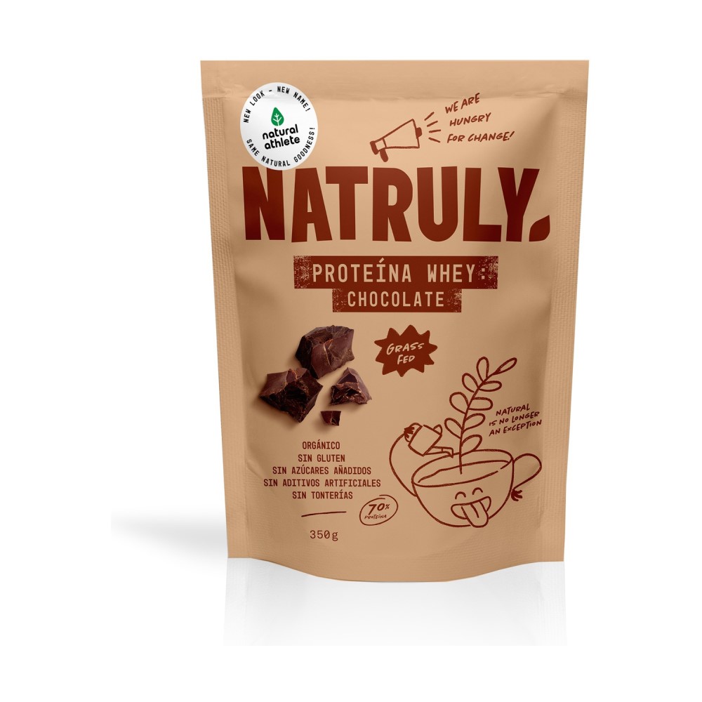 Proteína whey chocolate sin azúcares añadidos Natruly 350g | Ecológico