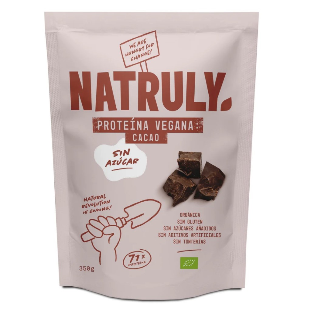 Proteína vegana con cacao sin azúcares añadidos Natruly 350g | ecológico
