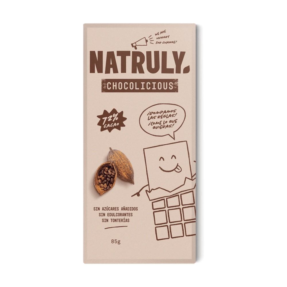 Chocolate negro sin azúcar Chocolicious Natruly 85g