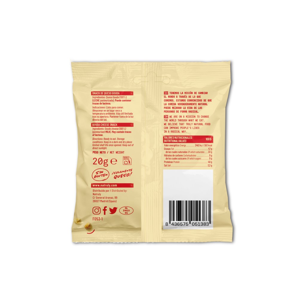 Cheesy Snack de Queso Gouda Natruly 20g 2