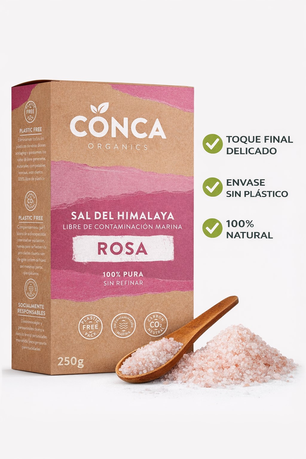 Sal rosa Himalaya Conca 250g libre de contaminación marina  2