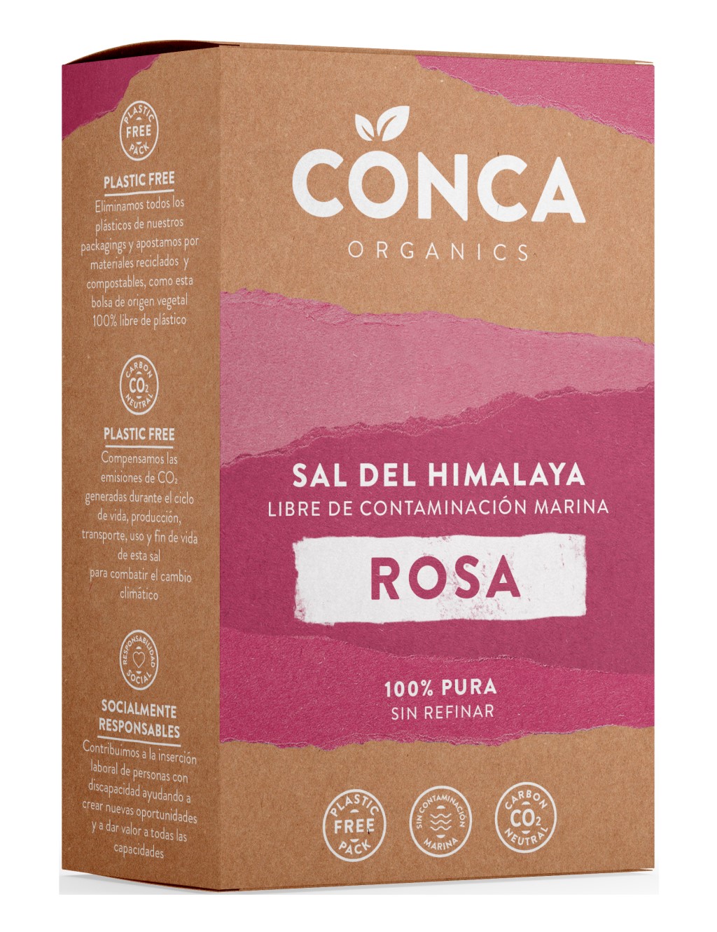 Sal rosa Himalaya Conca 250g libre de contaminación marina 